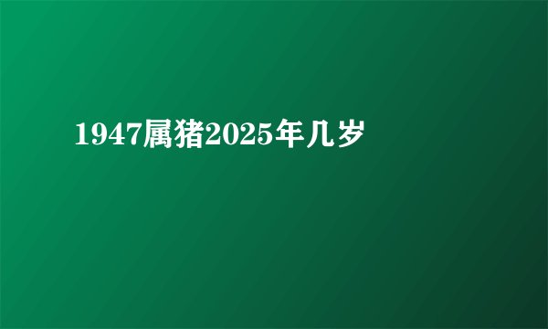 1947属猪2025年几岁