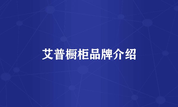 艾普橱柜品牌介绍