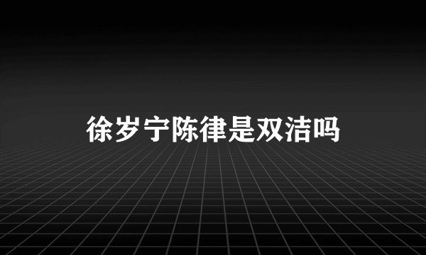 徐岁宁陈律是双洁吗