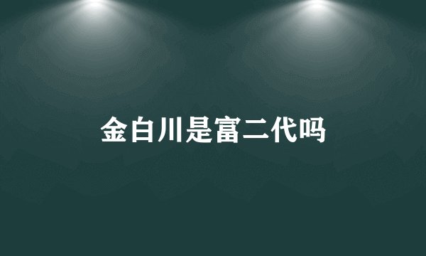 金白川是富二代吗
