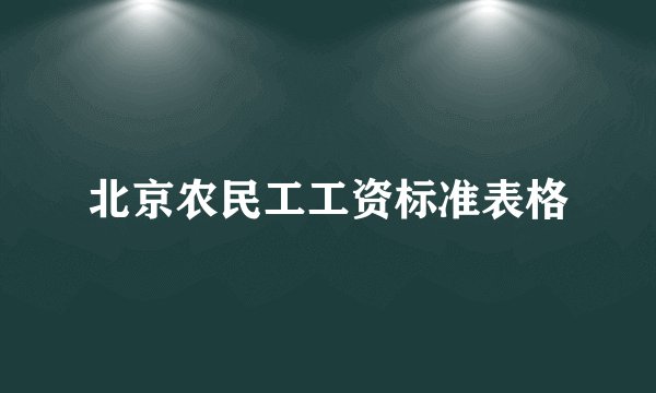 北京农民工工资标准表格