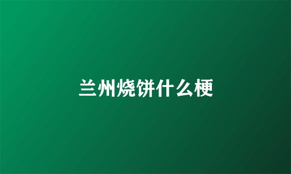 兰州烧饼什么梗