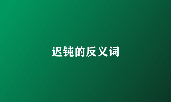 迟钝的反义词
