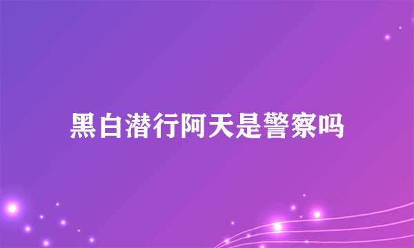 黑白潜行阿天是警察吗