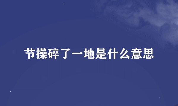 节操碎了一地是什么意思