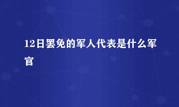 12日罢免的军人代表是什么军官