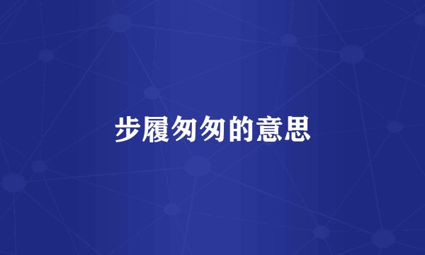 步履匆匆的意思