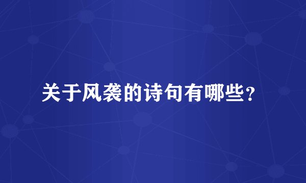关于风袭的诗句有哪些？