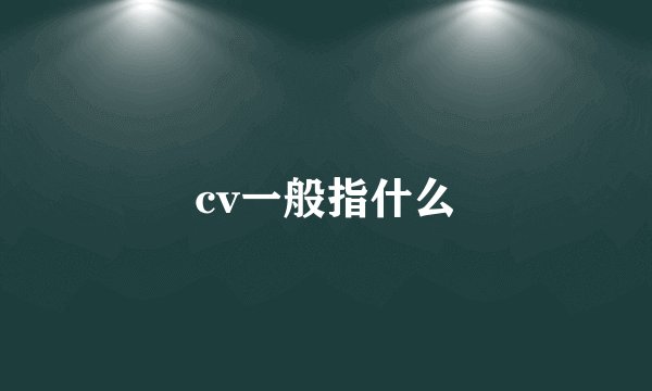 cv一般指什么