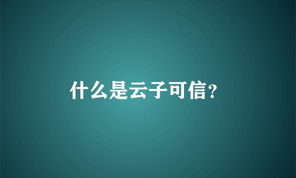 什么是云子可信？