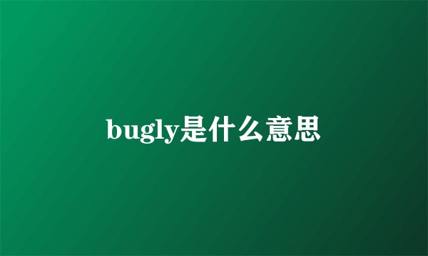 bugly是什么意思