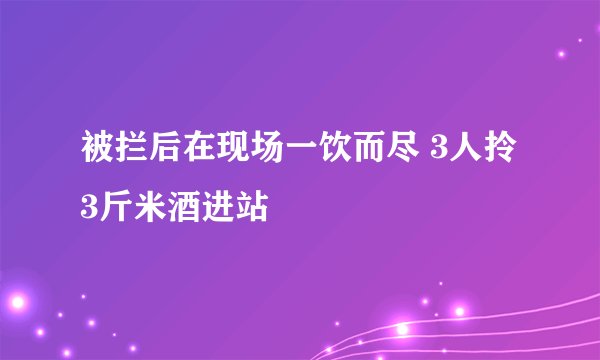 被拦后在现场一饮而尽 3人拎3斤米酒进站