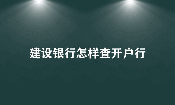 建设银行怎样查开户行