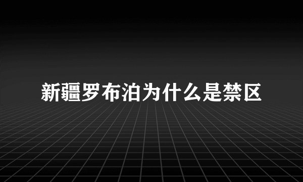 新疆罗布泊为什么是禁区