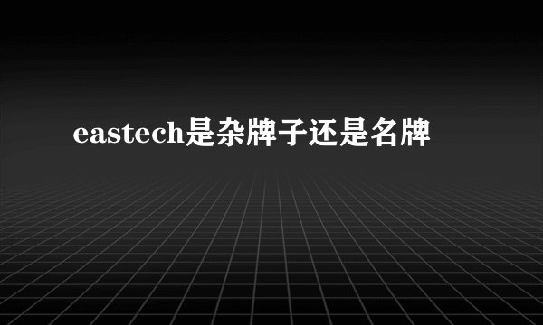 eastech是杂牌子还是名牌
