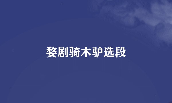 婺剧骑木驴选段