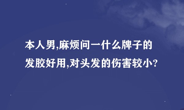 本人男,麻烦问一什么牌子的发胶好用,对头发的伤害较小?