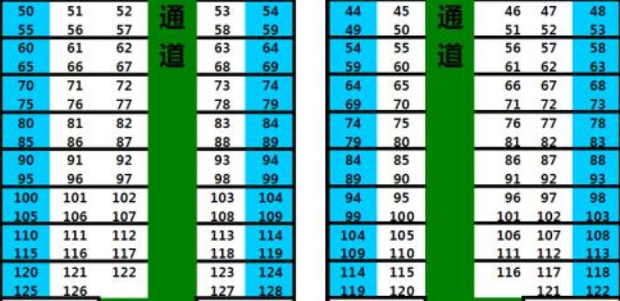 求T212次列车，3号车厢的座位图！谢谢