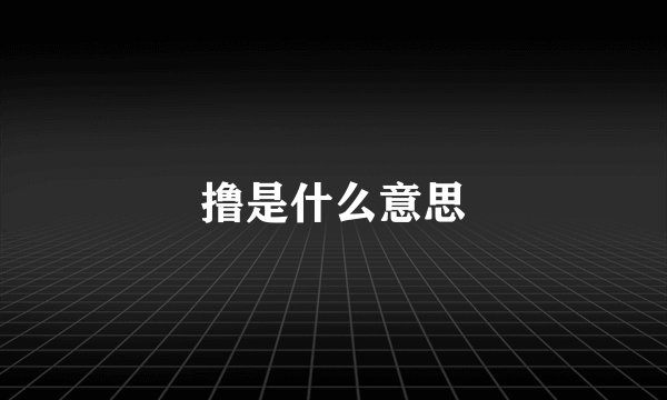 撸是什么意思