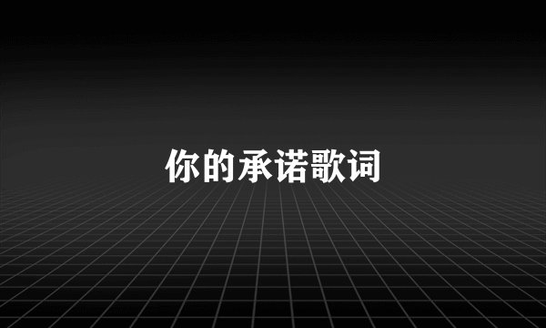 你的承诺歌词