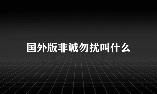 国外版非诚勿扰叫什么
