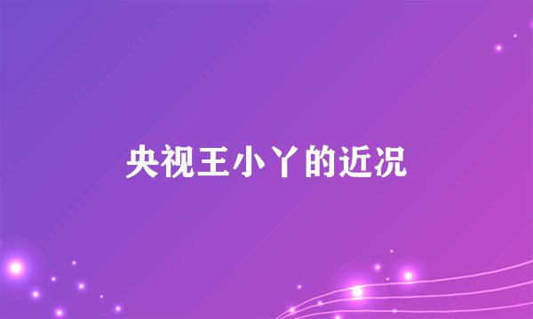 央视王小丫的近况