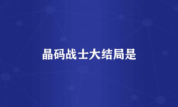 晶码战士大结局是