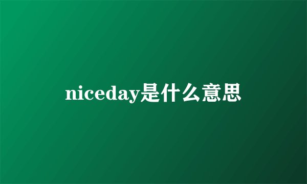 niceday是什么意思