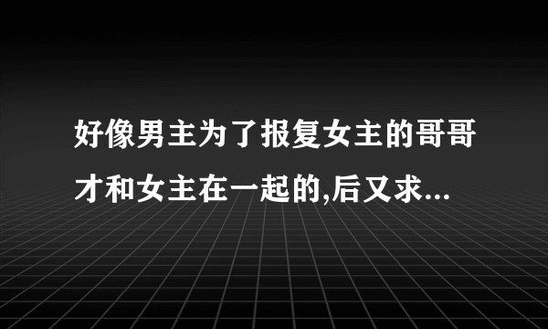 好像男主为了报复女主的哥哥才和女主在一起的,后又求原谅,现代言情小说名字是什么