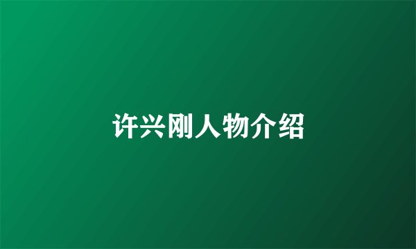 许兴刚人物介绍