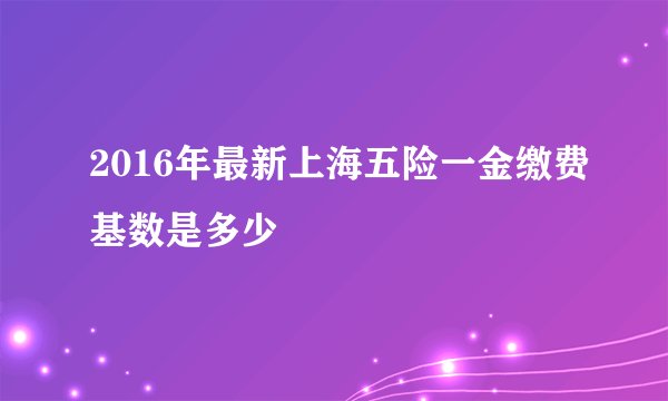2016年最新上海五险一金缴费基数是多少