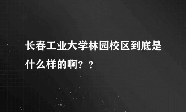 长春工业大学林园校区到底是什么样的啊？？