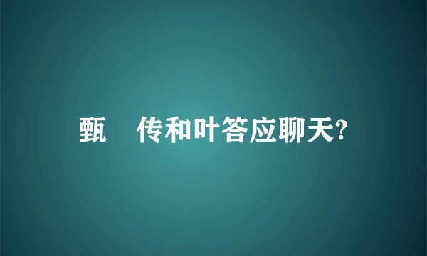 甄嬛传和叶答应聊天?