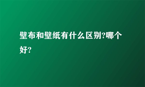 壁布和壁纸有什么区别?哪个好?