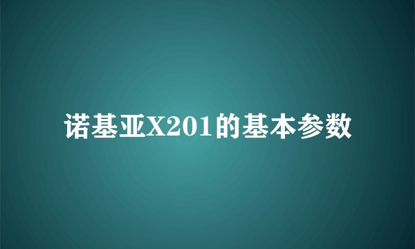 诺基亚X201的基本参数