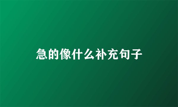 急的像什么补充句子