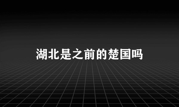 湖北是之前的楚国吗