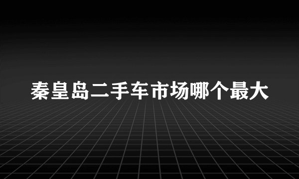 秦皇岛二手车市场哪个最大