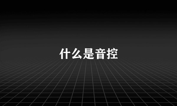 什么是音控