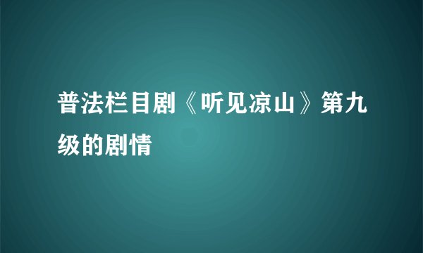 普法栏目剧《听见凉山》第九级的剧情