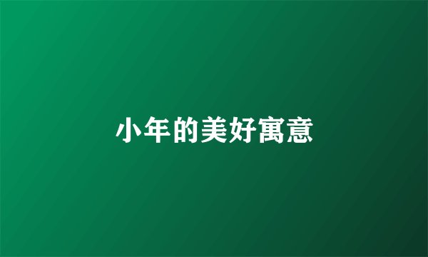 小年的美好寓意