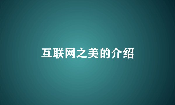 互联网之美的介绍