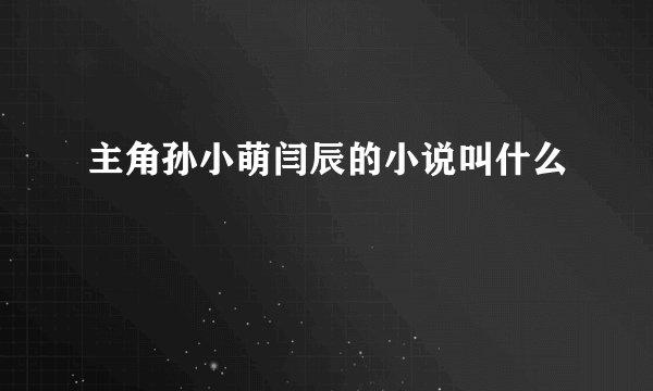 主角孙小萌闫辰的小说叫什么