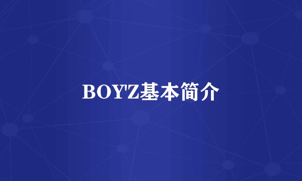 BOY'Z基本简介
