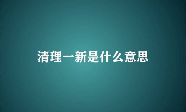 清理一新是什么意思