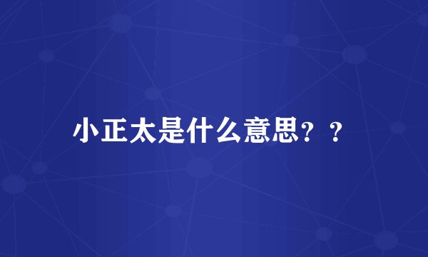 小正太是什么意思？？