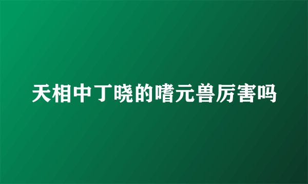 天相中丁晓的嗜元兽厉害吗