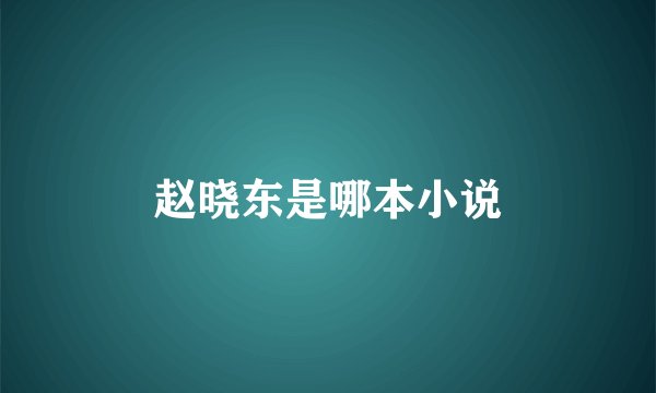 赵晓东是哪本小说