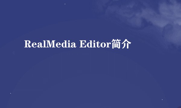 RealMedia Editor简介