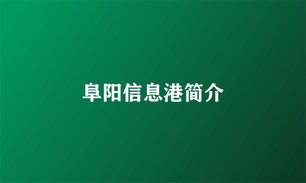 阜阳信息港简介